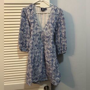 Madison Mathews Ainsley mini cotton linen dress